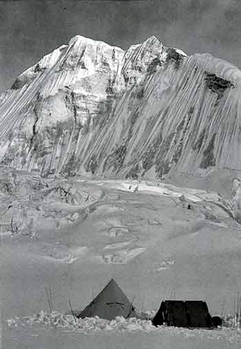 
Cho Oyu Advanced Base Camp Under Nangpa La With Nangpai Gosum Behind - All Fourteen 8000ers (Reinhold Messner) book

